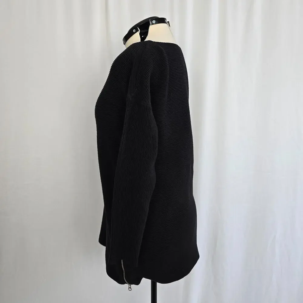 Ophelia Roe Sweater Women's XL Black Side Zipper Accent